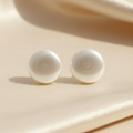 925 Sterling Silver Natural Freshwater Coin Pearl Stud Earrings