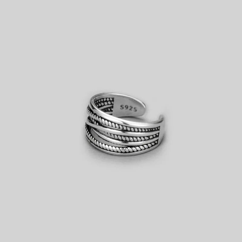 White Gold Plated 925 Sterling Silver Adjustable Ring