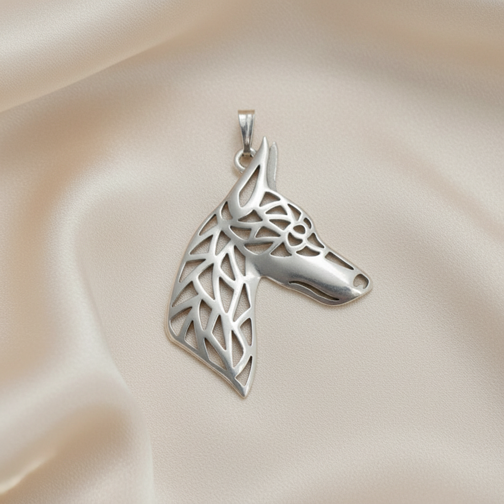 Metal Doberman Dog Head Pendant In Zinc Alloy