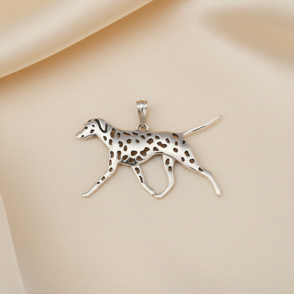 Dalmatian Moving Dog Pendant Gold/Silver Plated Zinc Alloy