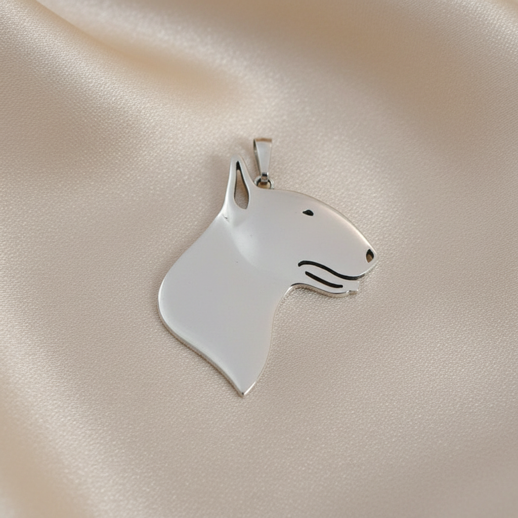 Stainless Steel Bull Terrier Dog Pendant Necklace Pendant - Gold/Silver Plated