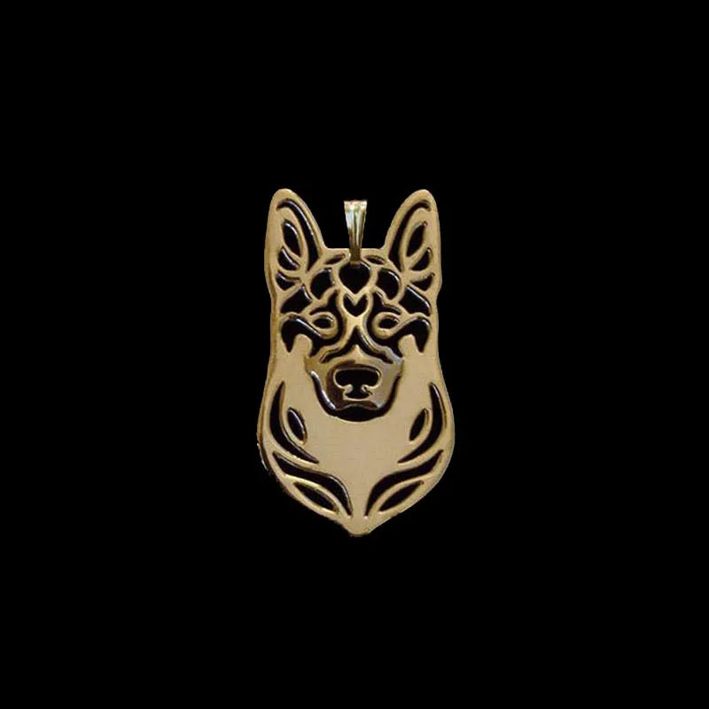 Metal German Shepherd Dog Head Pendant in Zinc Alloy