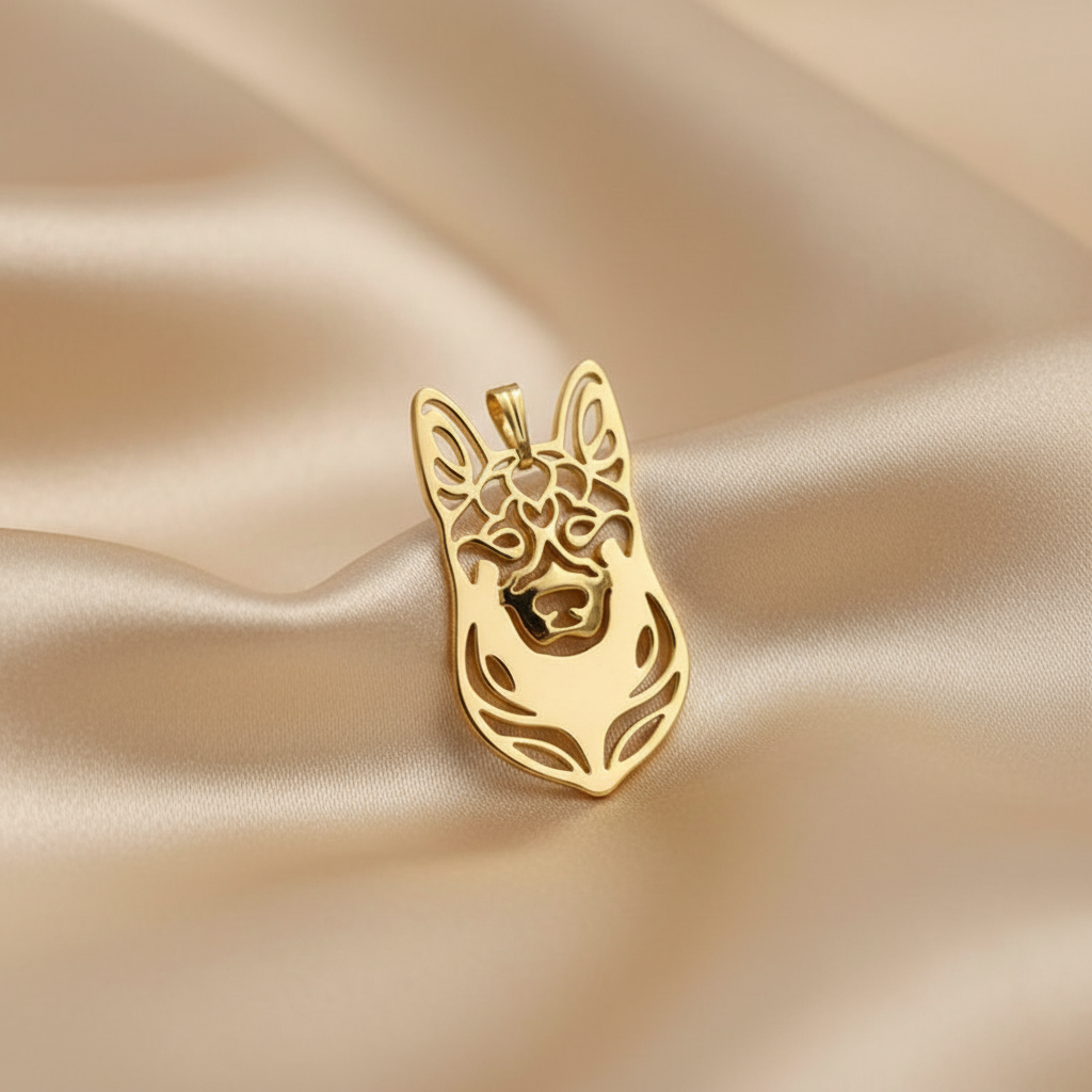 Metal German Shepherd Dog Head Pendant in Zinc Alloy