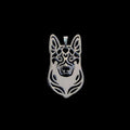 Metal German Shepherd Dog Head Pendant in Zinc Alloy