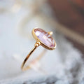 Convertible Ring & Pendant in Gold Plating with Zircon Amethyst