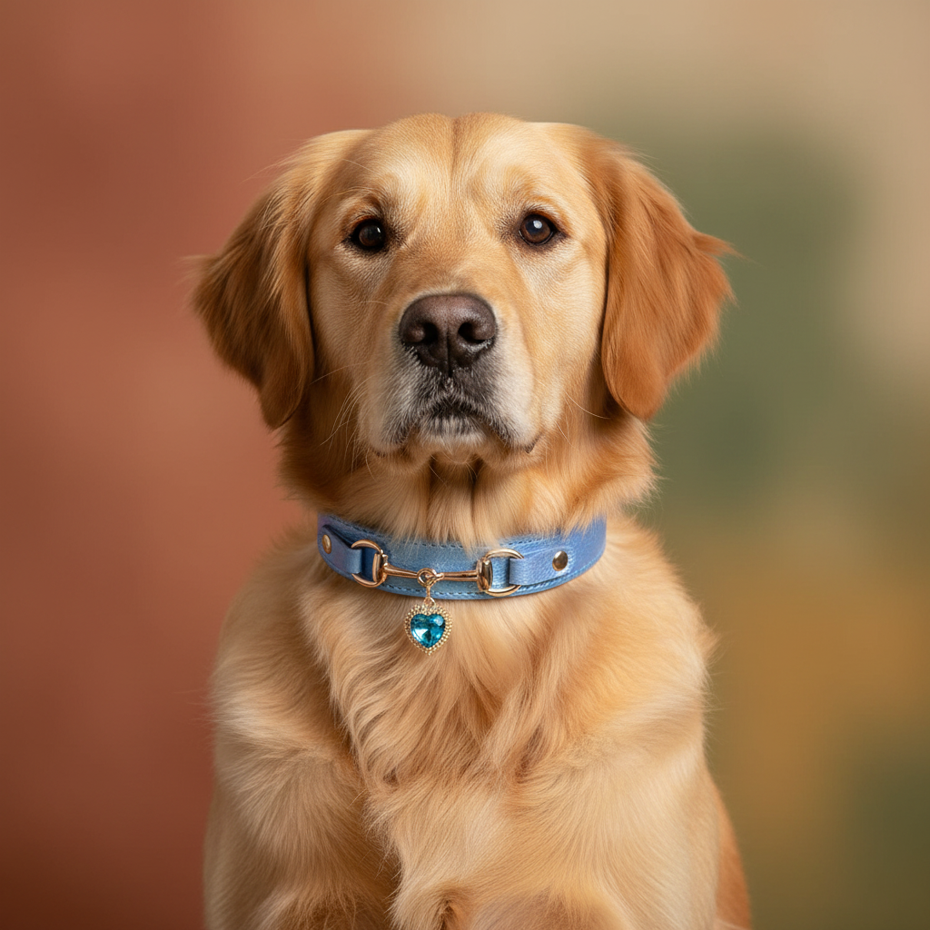 Adjustable PU Leather Pet Collar with Sparkling Rhinestones - Very Soft & Comfy