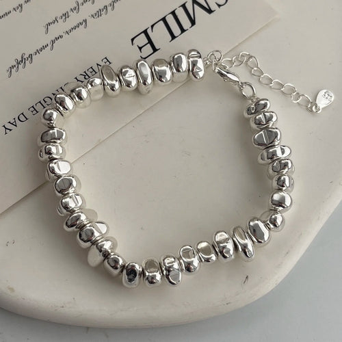 925 Sterling Silver Uneven Bead Bracelet