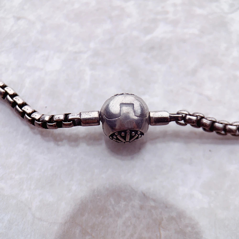 Vintage Inspired Karma Chain Bracelet in 925 Sterling Silver