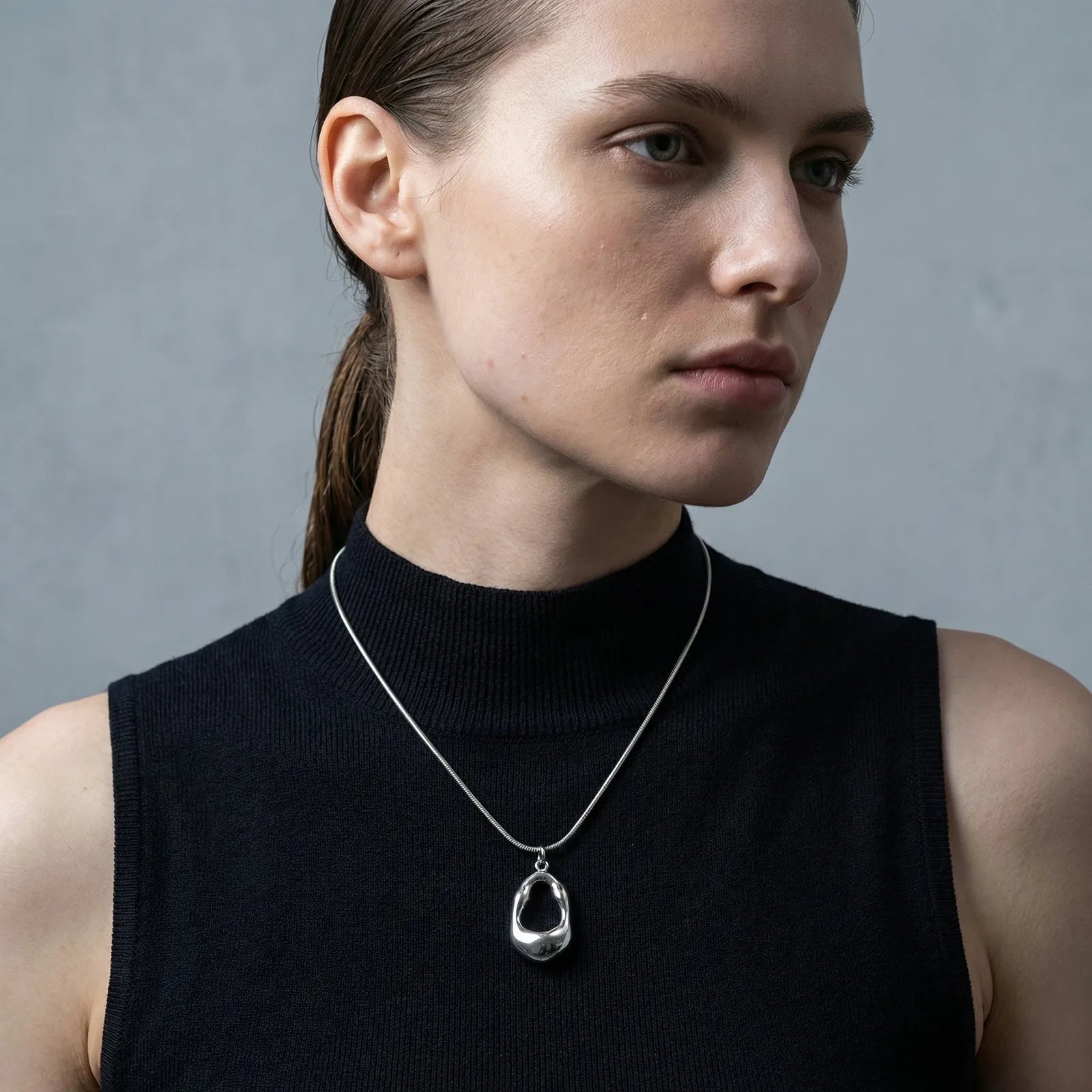 Stainless Steel Snake Chain Pendant Necklace