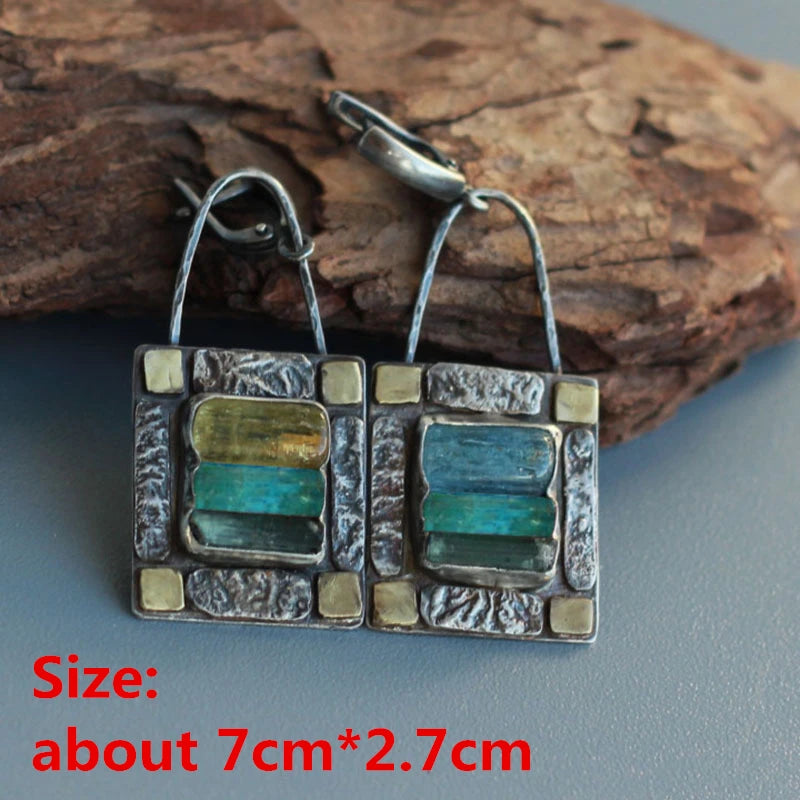 Unique Collection of Zinc Alloy Resin Dangle Earrings - Geometric Asymmetric Boho Trendy