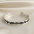 Blackened 925 Sterling Silver Adjustable Pattern Bracelet