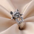 Little Bulldog Retro Thai Sterling Silver Adjustable Ring