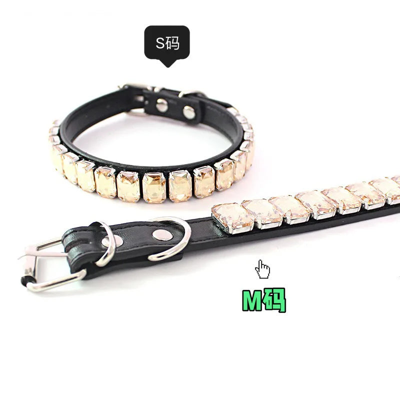 Hot Bling Dog Collars with PU Leather & Rhinestones