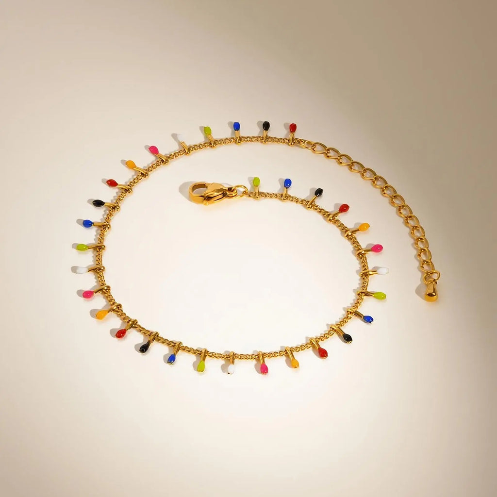 Colorful Bohemia Anklet Gold-Plated Stainless-Steel