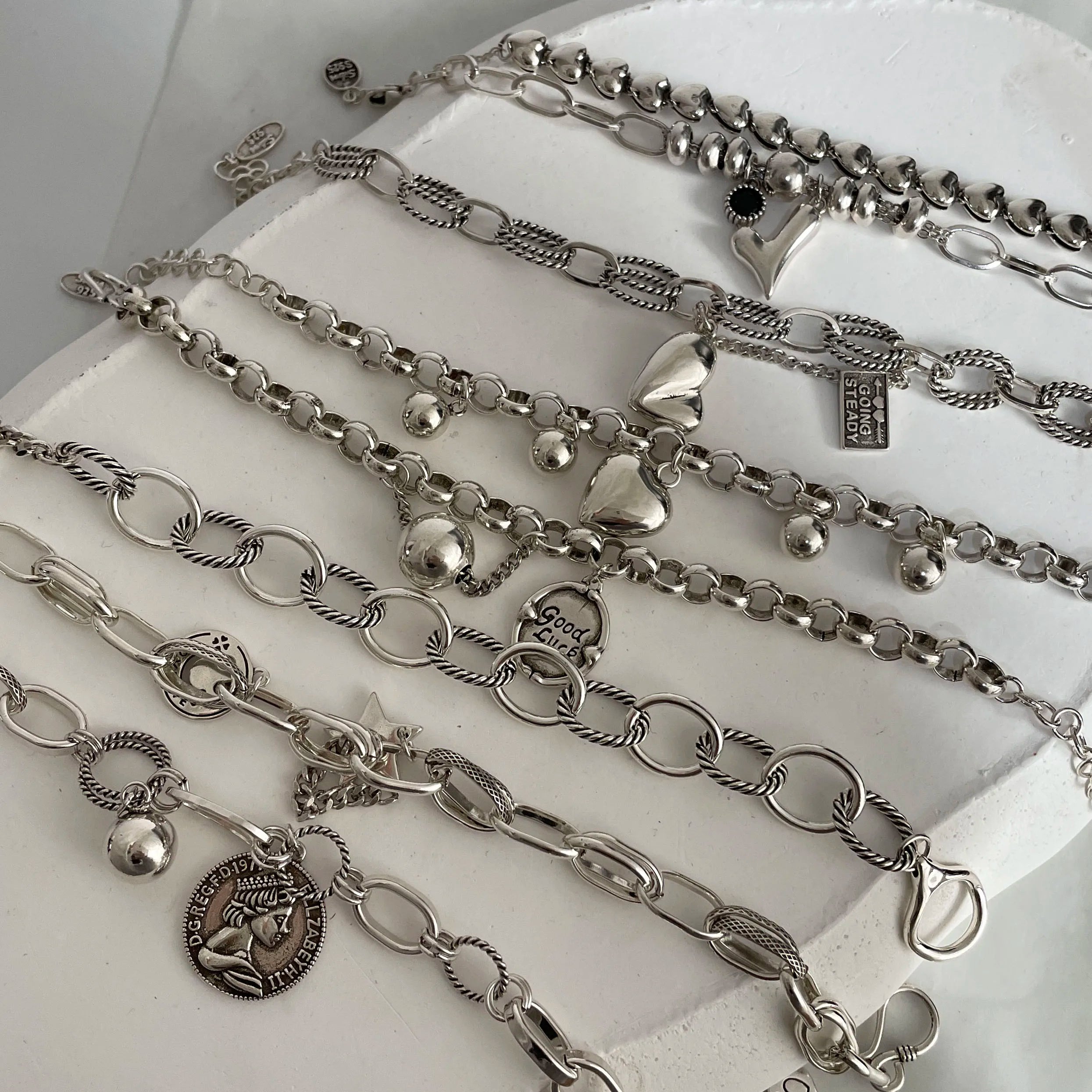 Solid 925 Sterling Silver Bracelets Selection