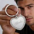 Gold-Plated Heart Rhinestones Pet ID Tag & Key Chain Charm