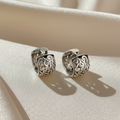 925 Sterling Silver Hoop Filigree Earrings