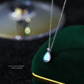 925 Sterling Silver Moonstone Drop Pendant Necklace