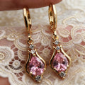 Stainless Steel Water Drop CZ Earrings