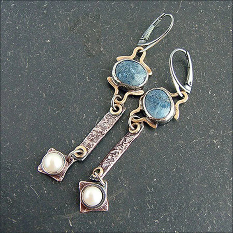 Unique Collection of Zinc Alloy Resin Dangle Earrings - Geometric Asymmetric Boho Trendy