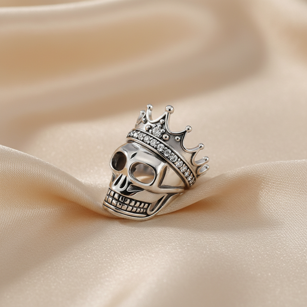 Queen Skull in 925 Sterling Silver with Zircons