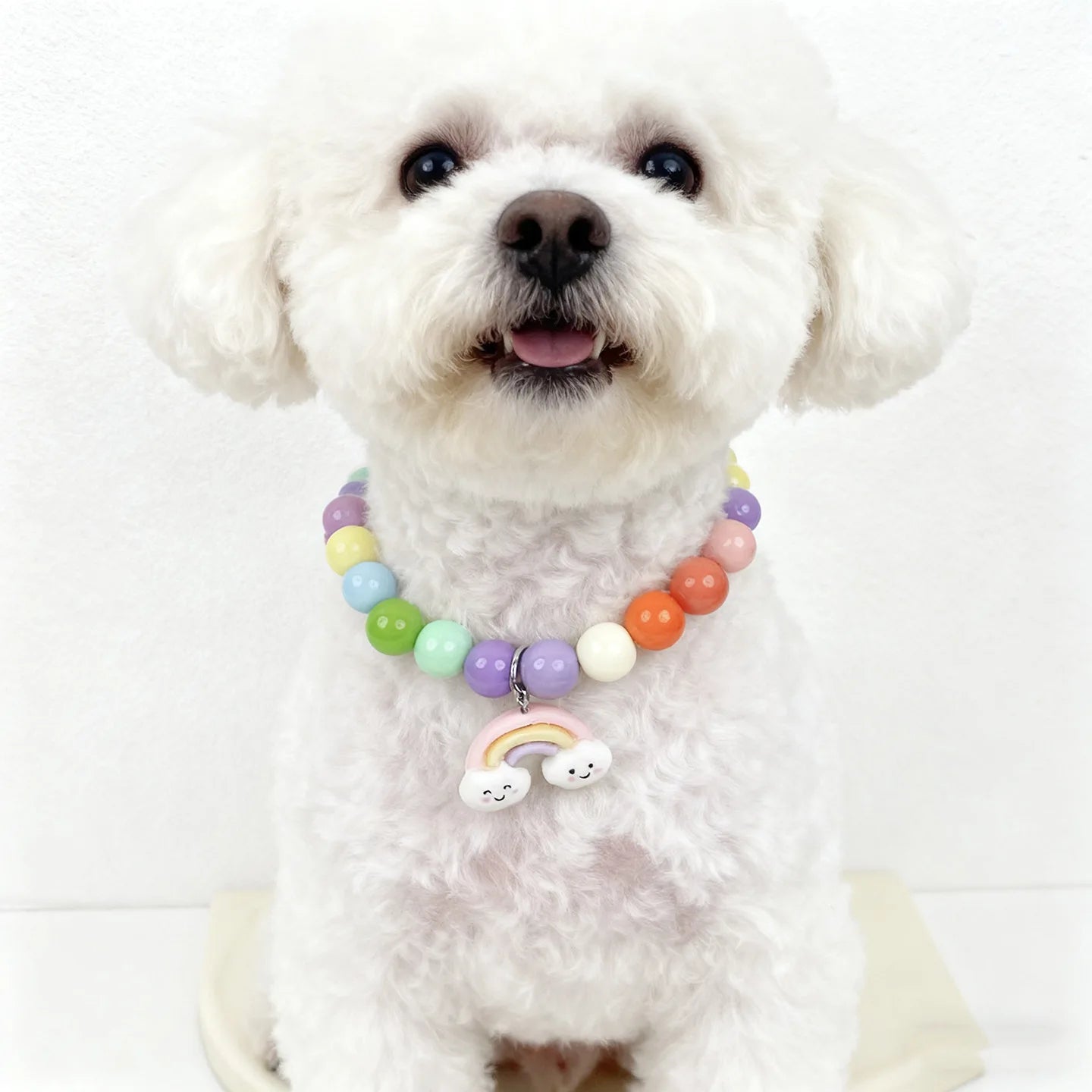 Sweet Cartoon Cat Pet Necklace: Handmade Beaded Adjustable for Small Dogs & Cats - Adorable Kitten Charm Pendant for Small Pets