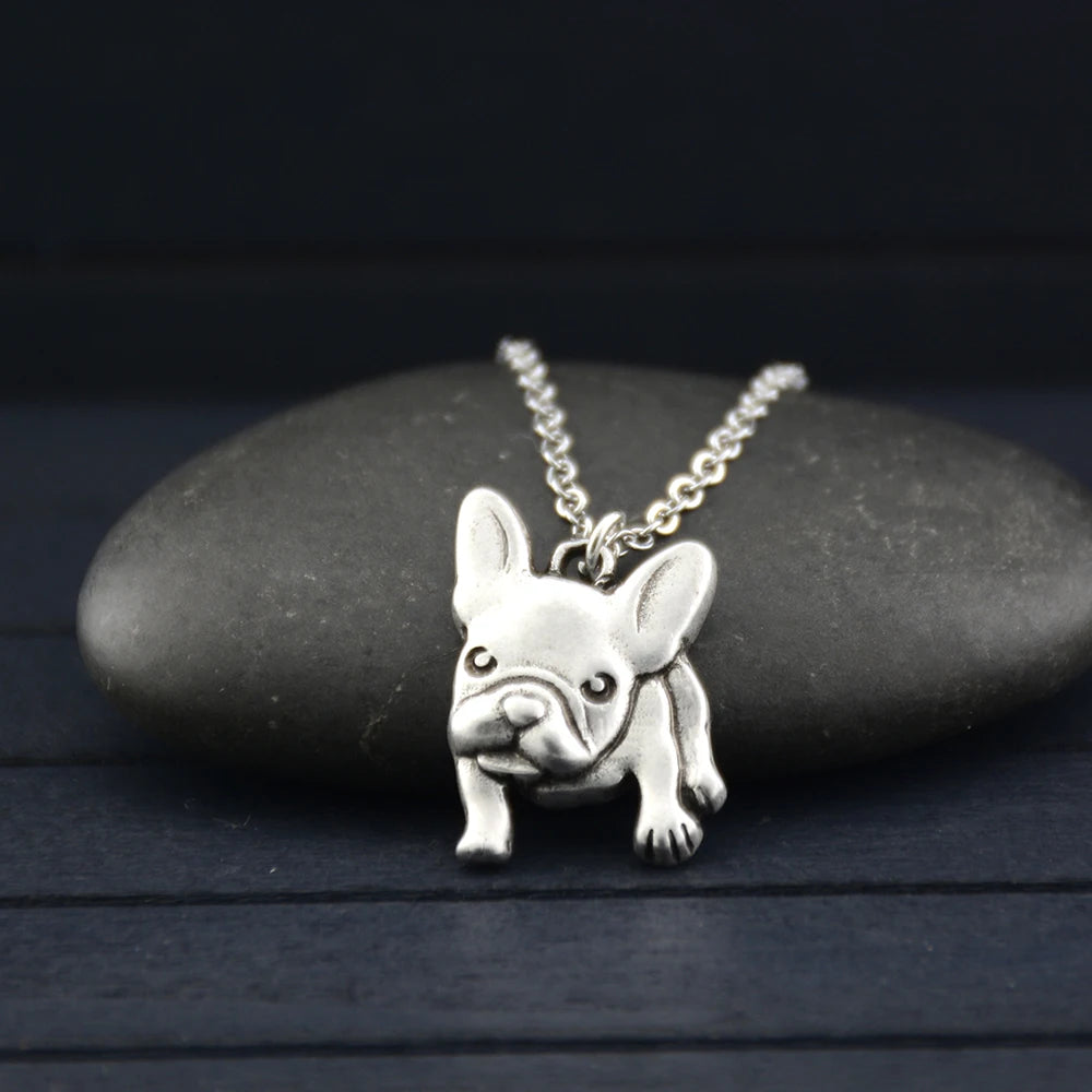 Stainless Steel French Bulldog Dog Pendant Necklace Pendant