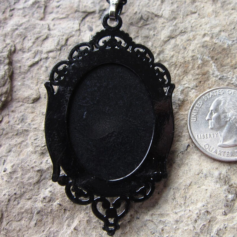 Dark Gothic Rose Cameo Zink Alloy Necklace