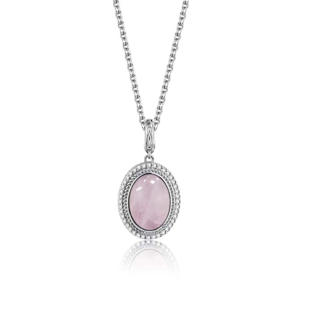 925 Sterling Silver Natural Moonstone Pendant & Earrings Set