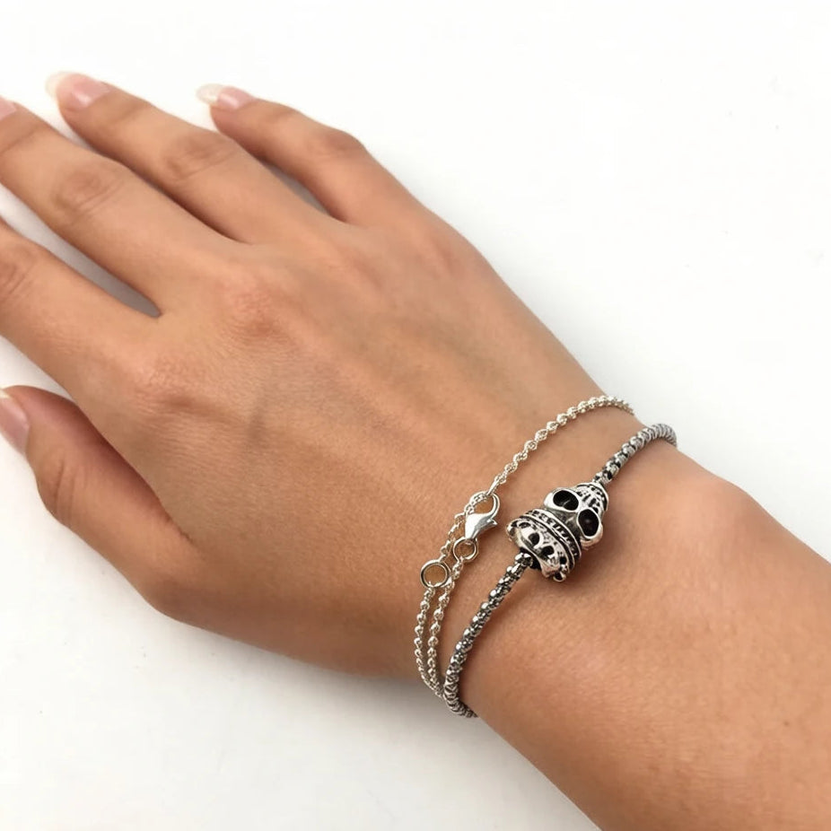 Queen Skull in 925 Sterling Silver with Zircons