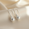 925 Matte Sterling Silver Drop Earrings