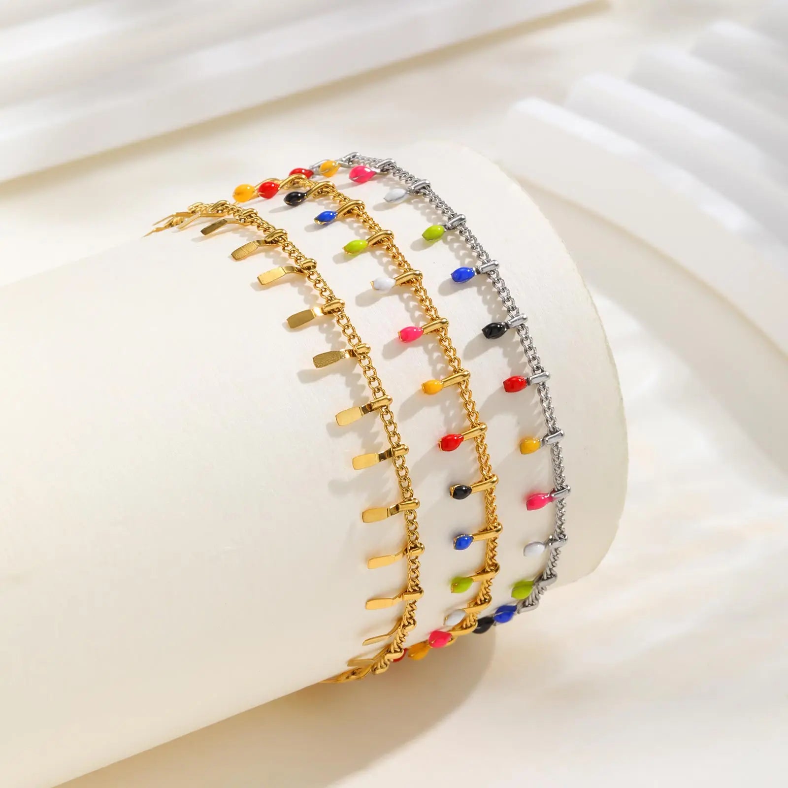 Colorful Bohemia Anklet Gold-Plated Stainless-Steel