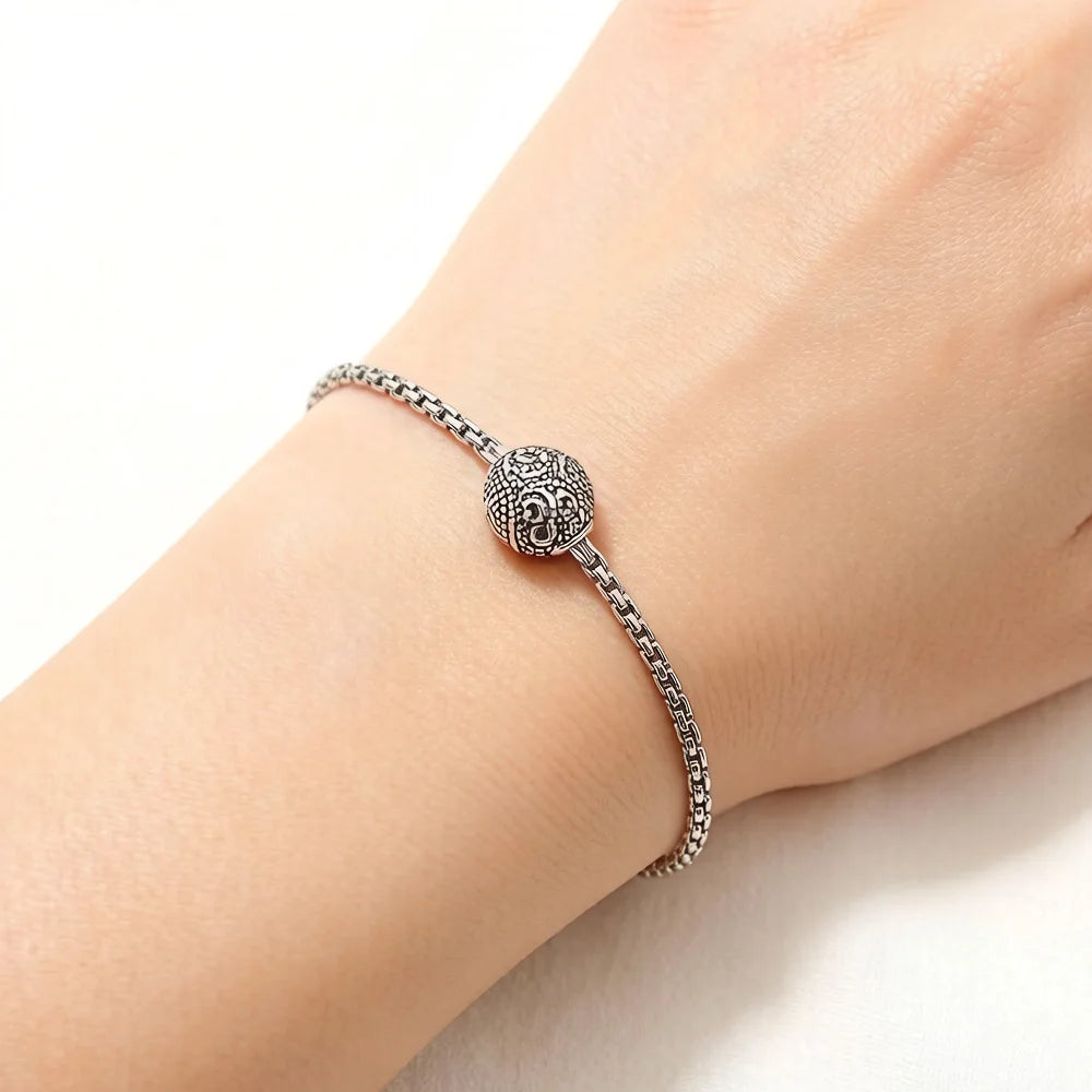Vintage Inspired Black Link Chain Bracelet in 925 Sterling Silver