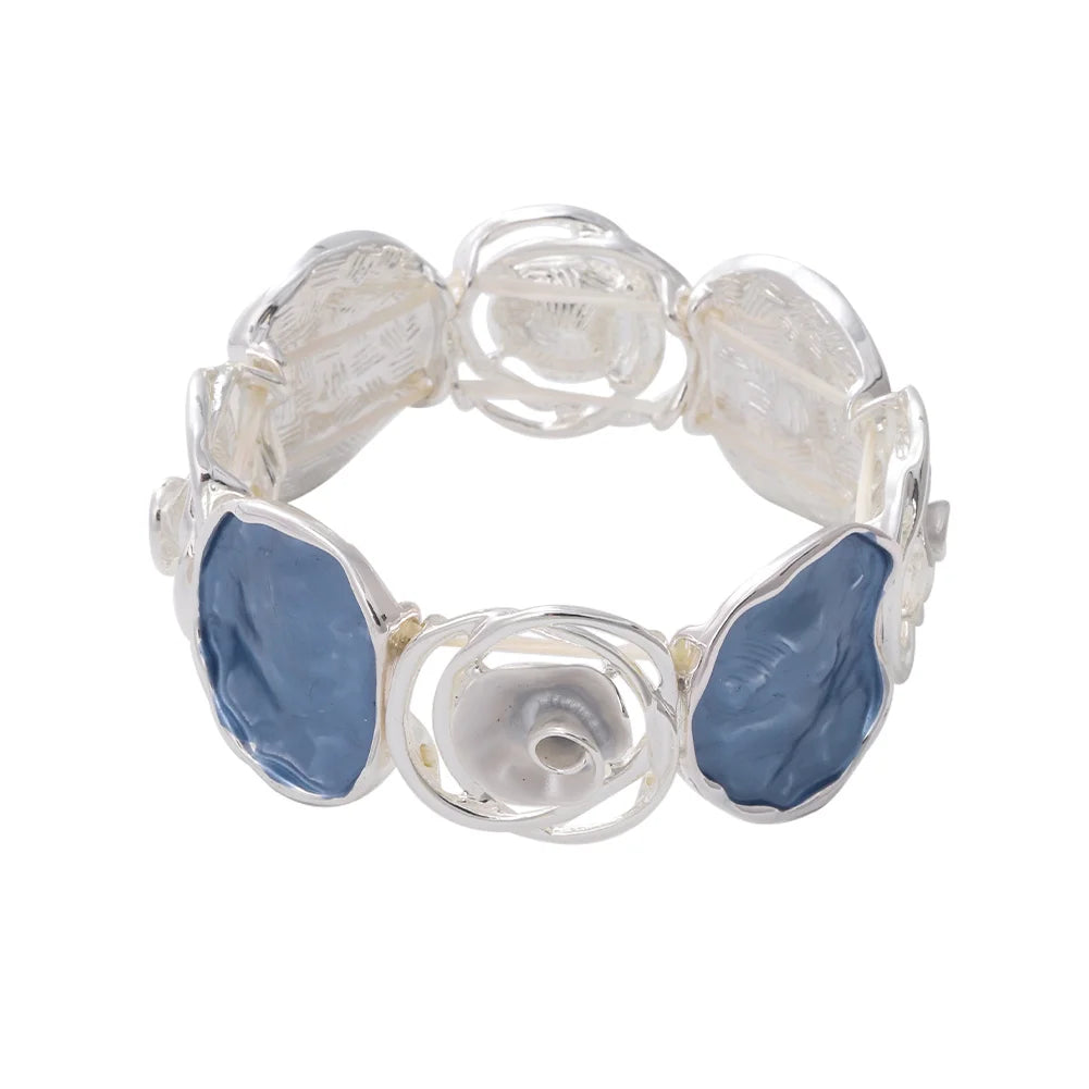 Large Colorful Ocean Inspired Zinc Alloy Bracelet - Boho, Bold, Modern