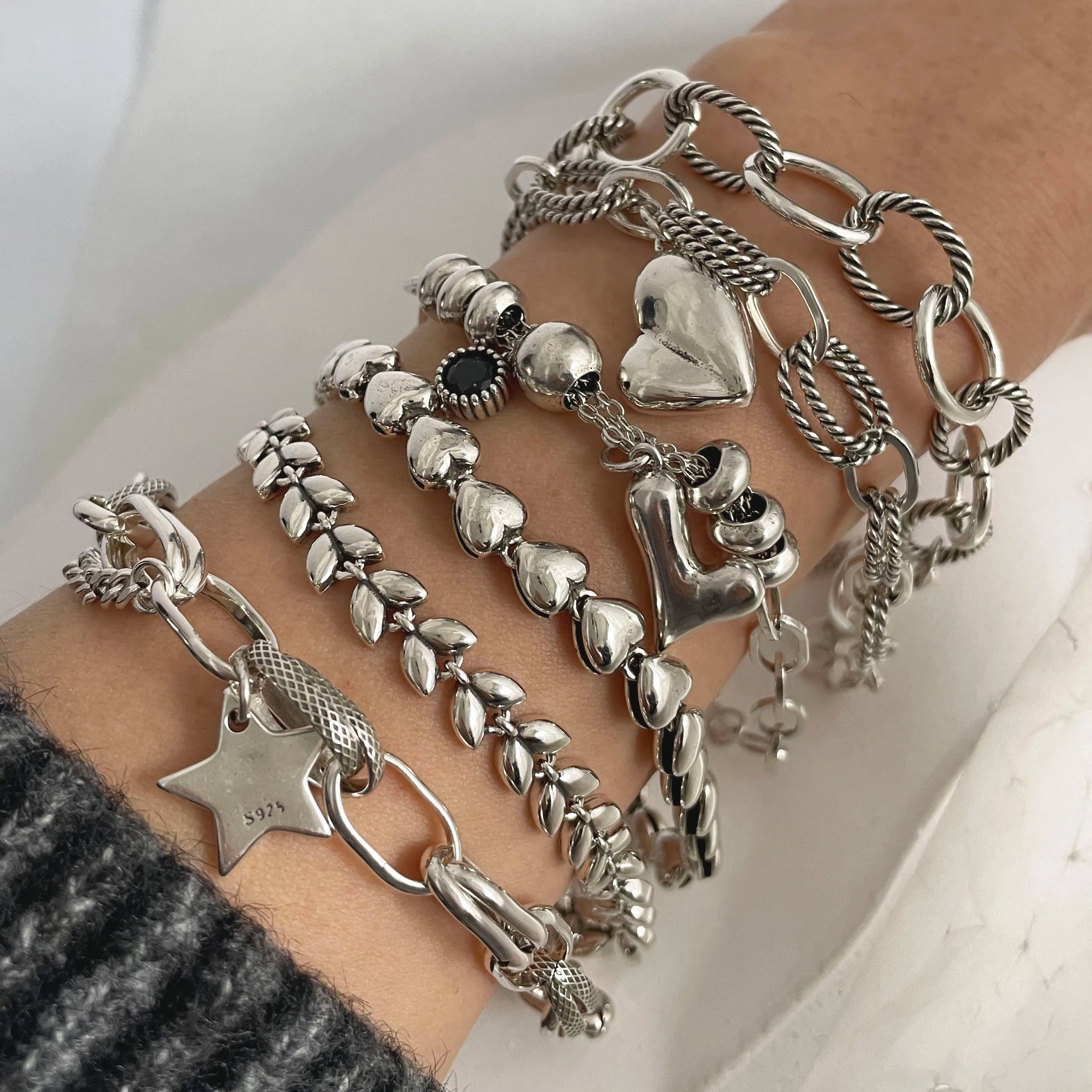 Solid 925 Sterling Silver Bracelets Selection