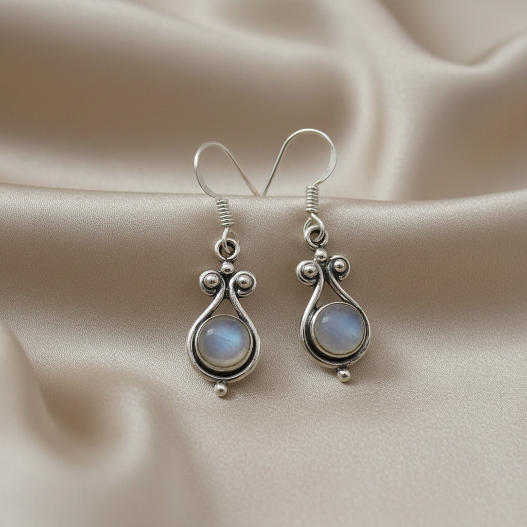 Copper Waterdrop Moonstone Pendant Earrings Selection