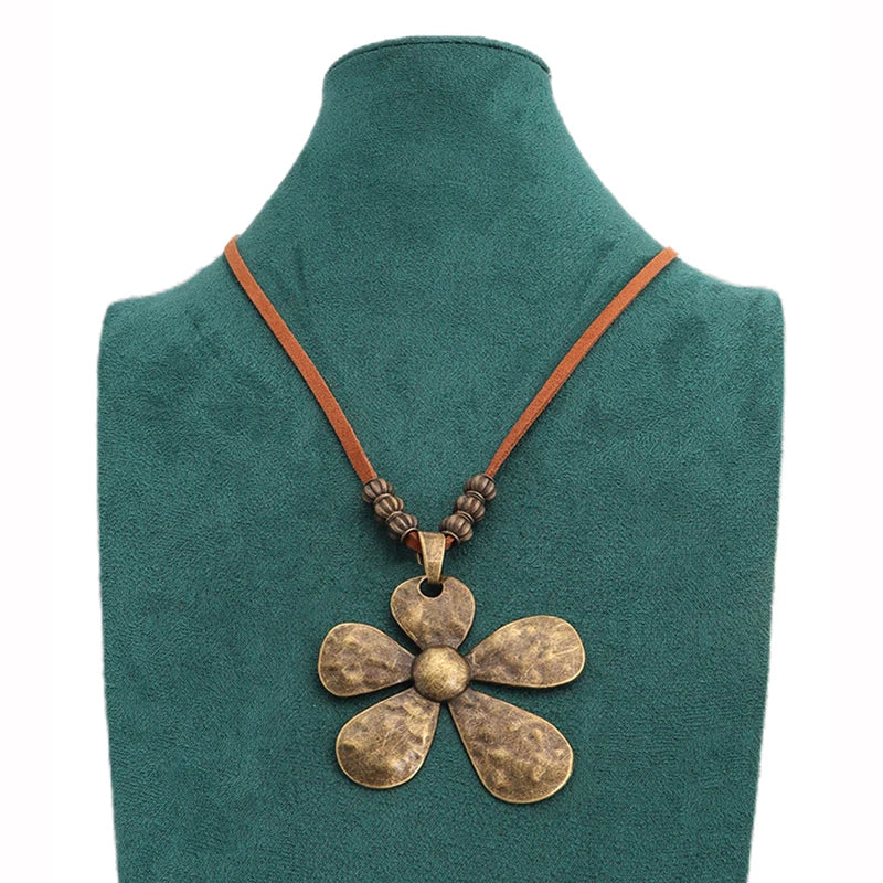 Brown Leather Cord Zinc Alloy Pendant Necklaces Selection