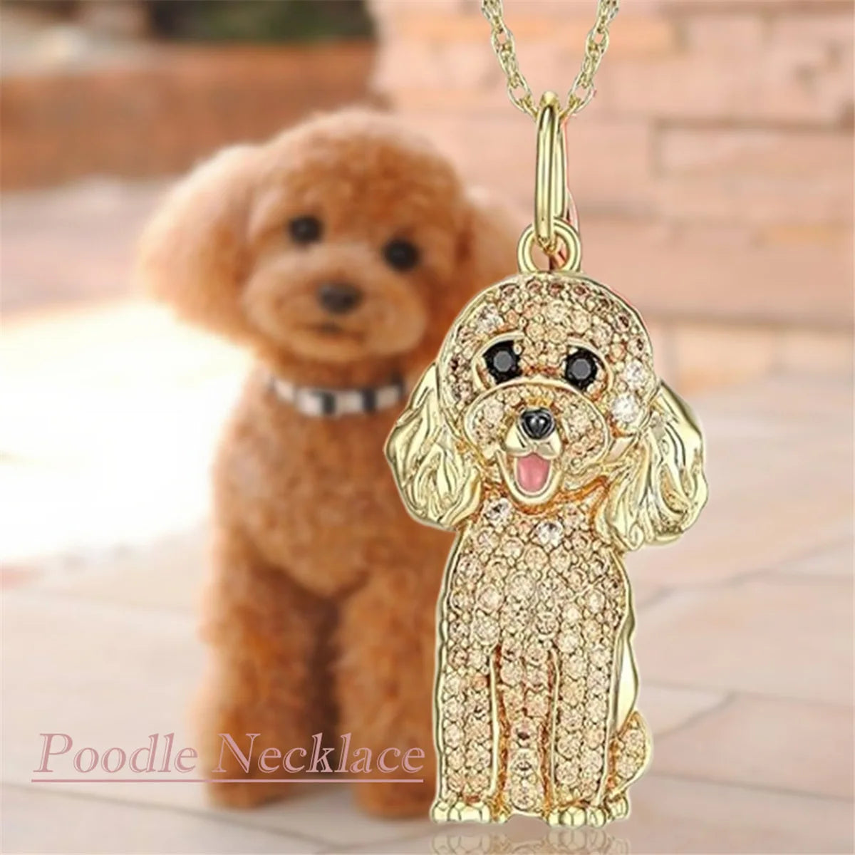 Collection of Dog Pendant Necklaces in Zinc Alloy with CZ Stones - Choose Your Favorite Breed