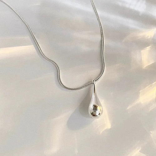 925 Sterling Silver Teardrop Minimalist Necklace