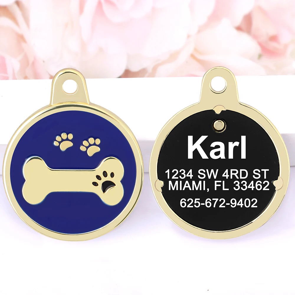Metal Dog ID Tag Custom Engraved Choose Your Style