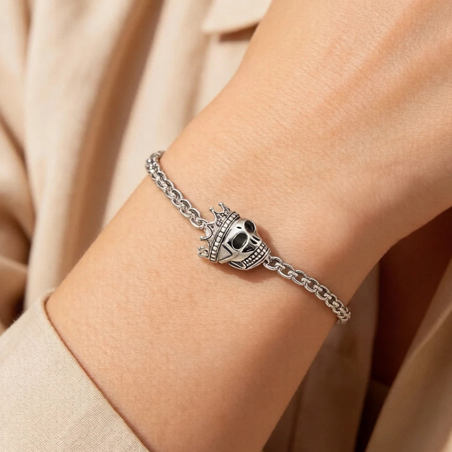 Queen Skull in 925 Sterling Silver with Zircons