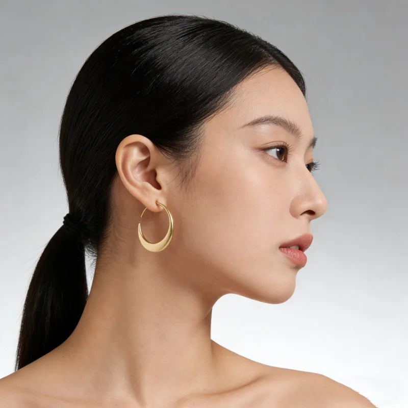 18K Gold Plated Cooper Hoop Earrings