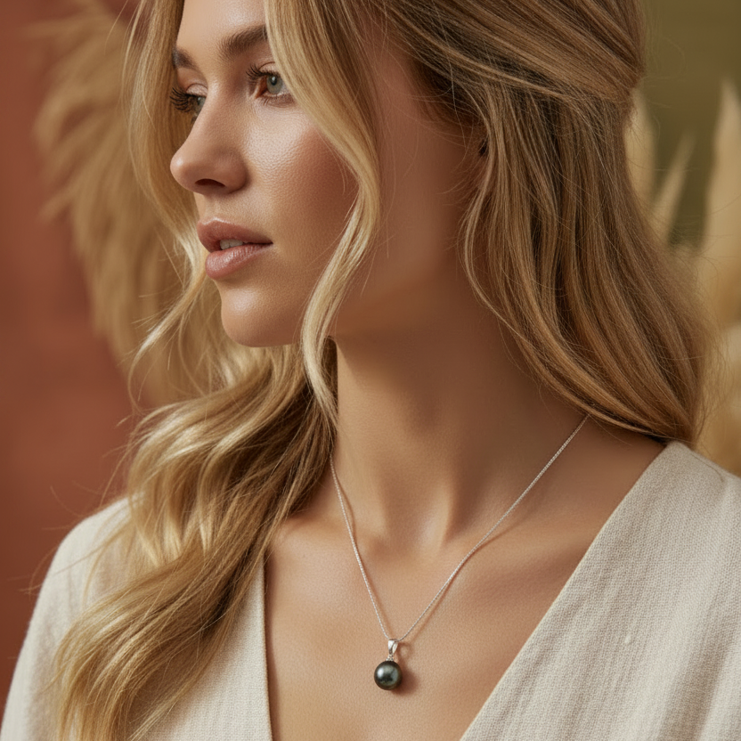 925 Sterling Silver Necklace Genuine Freshwater Pearl Pendant