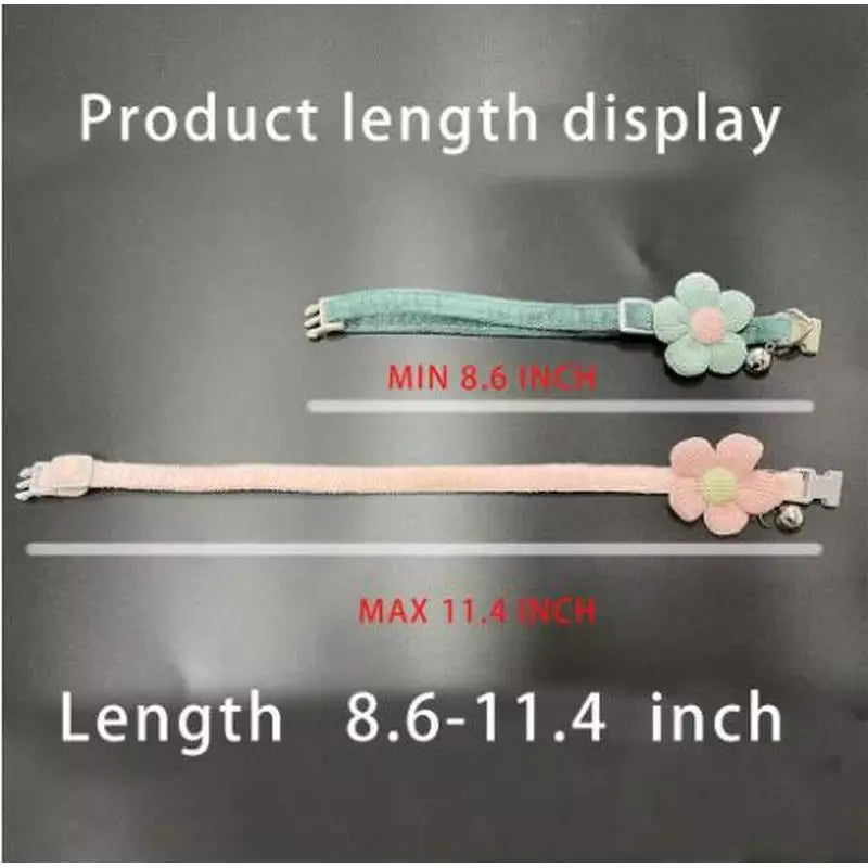 Pet Comfy Cotton Necklace with Cute Flower, Bell & Adjustable Buckle