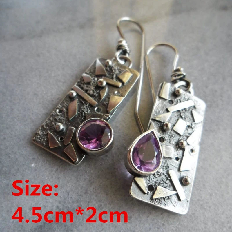 Unique Collection of Zinc Alloy Resin Dangle Earrings - Geometric Asymmetric Boho Trendy