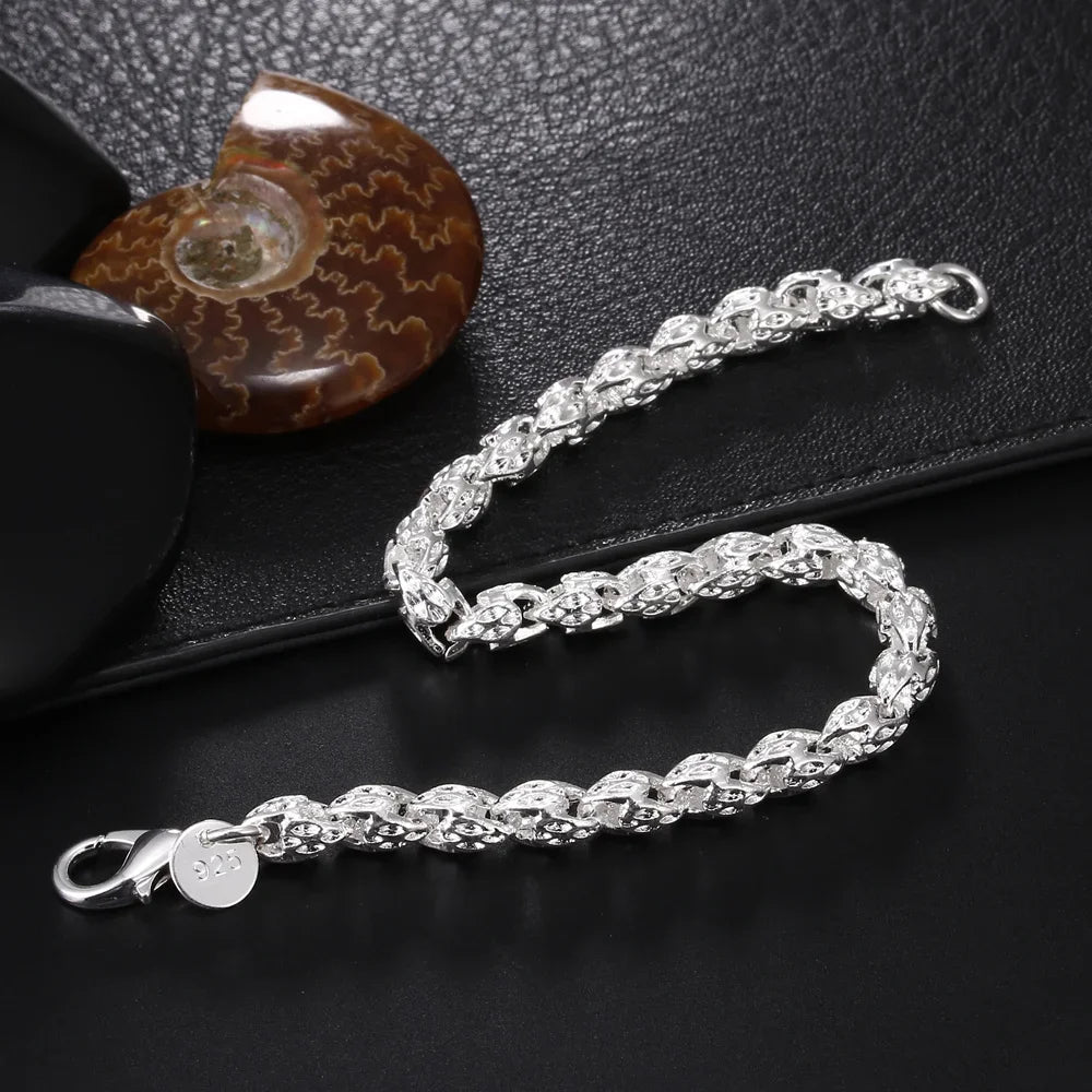 Selection of 925 Sterling Silver Chain Bracelets