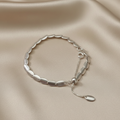 Matte 925 Sterling Silver Bracelet Adjustable