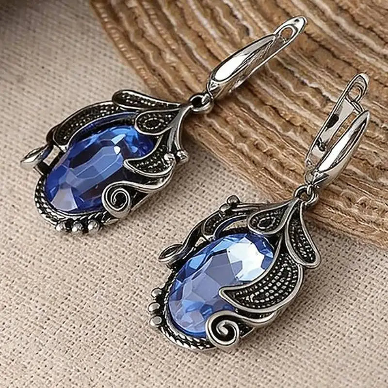 Blue Ocean Wave CZ Copper Alloy Drop Earrings