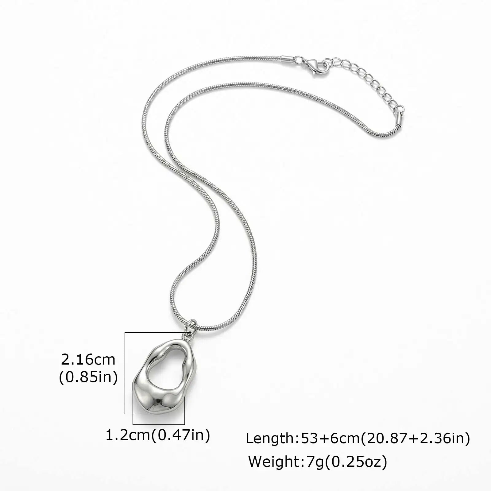 Stainless Steel Snake Chain Pendant Necklace