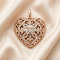 Rose Gold Plated Heart Locket in 925 Sterling Silver with Zircon Stones